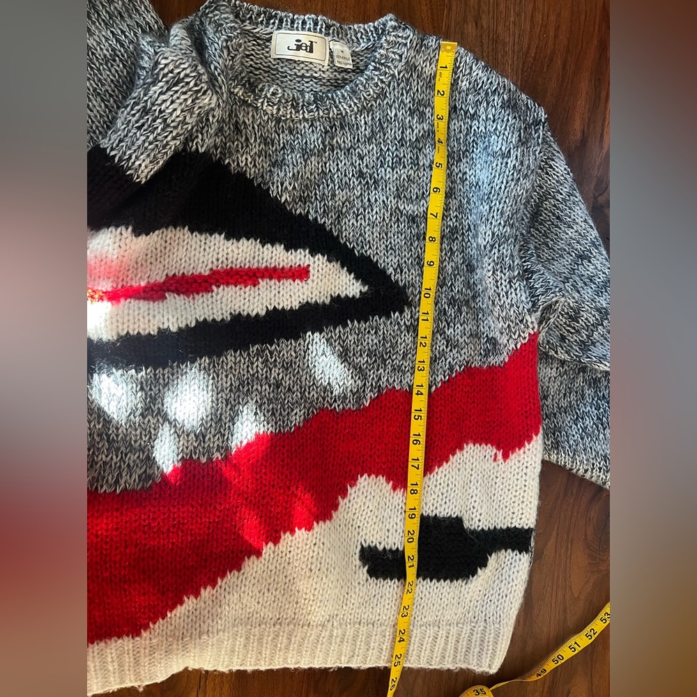 Vintage 80’s Jed Gray, Red, White And Black Geometric Sweater Size Women’s M - Picture 5 of 5
